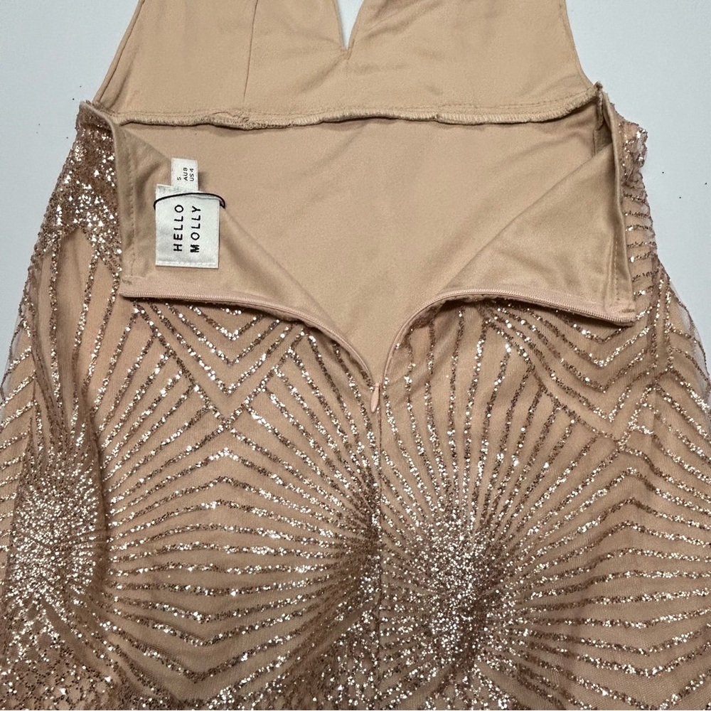 Hello Molly Sparkly Ruffle Mini Dress Size 4 Small Strappy Glitter Fairy Swiftie - Picture 9 of 13